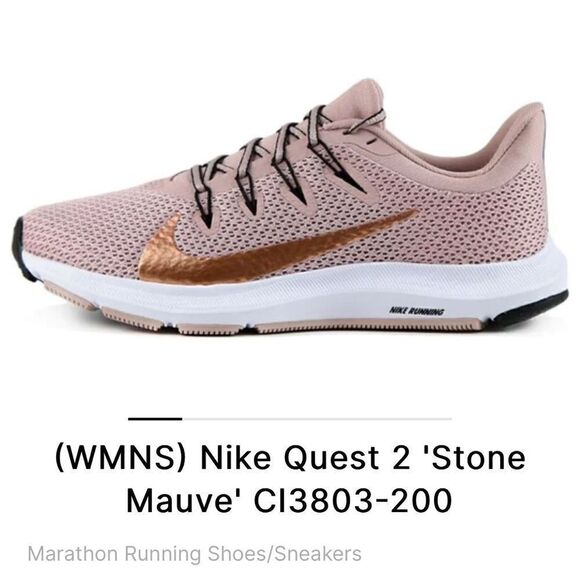 Nike Quest 2 Rose Gold Stone Mauve running sneakers shoes size 8 - Picture 1 of 8